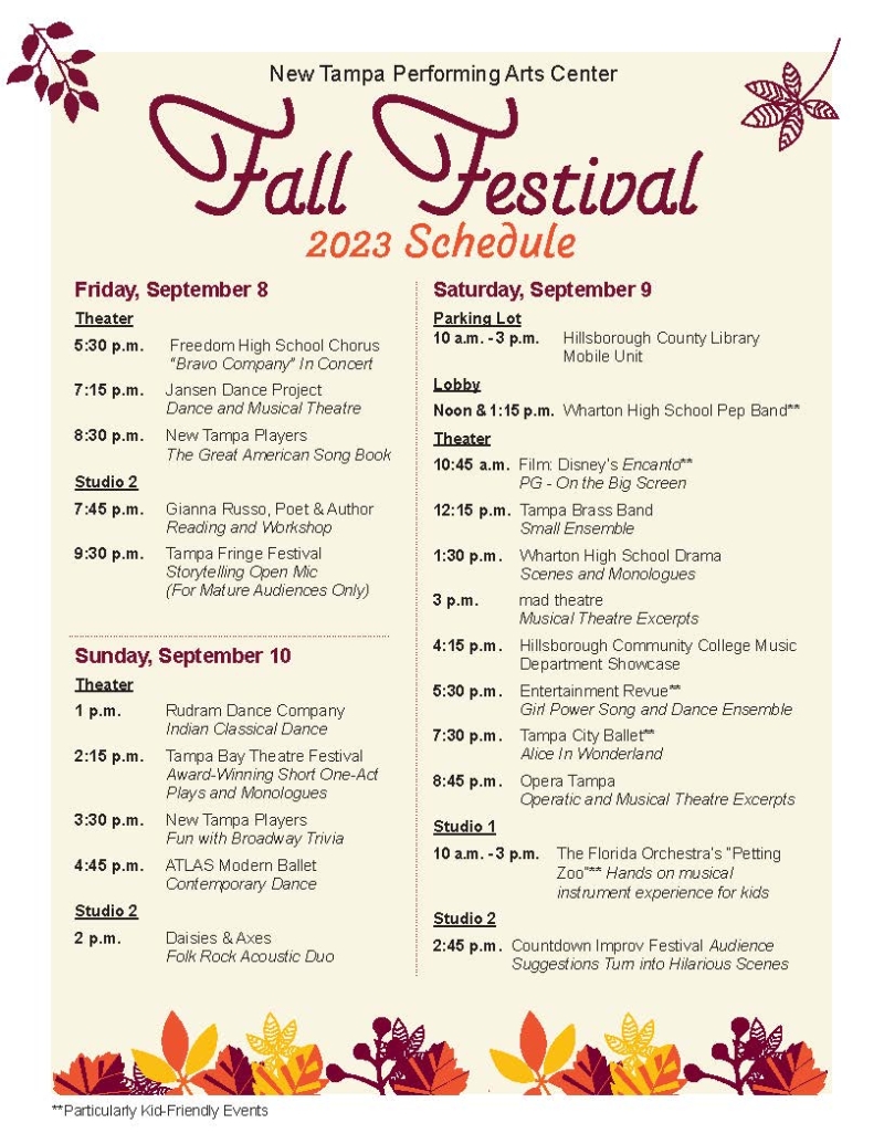 Feature: INAUGURAL FALL FESTIVAL at New Tampa Performing Arts Center 