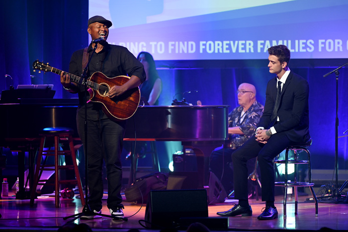NEW YORK, NEW YORK - SEPTEMBER 18: Javier Colon and Cody Saintgnue onstage during the Photo