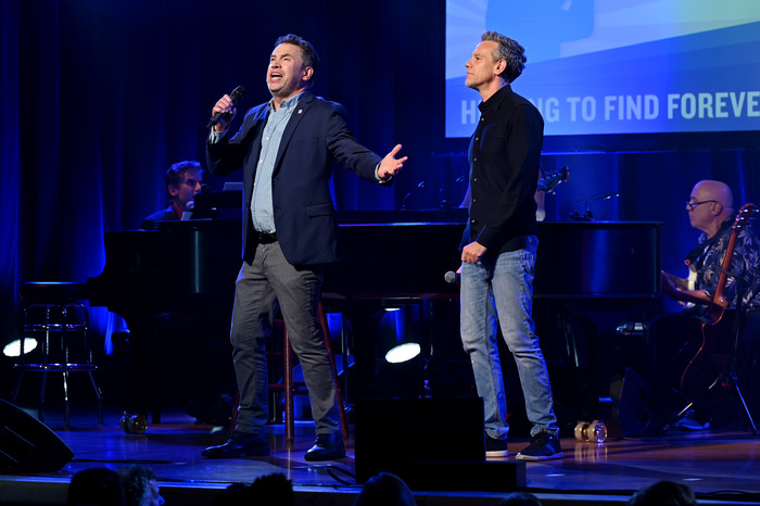 NEW YORK, NEW YORK - SEPTEMBER 18: James Wesley and Adam Pascal speak onstage during  Photo