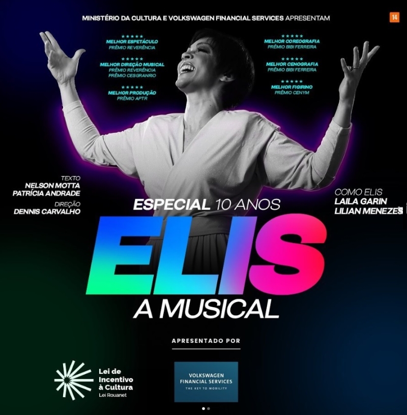 Starring Laila Garin, the Award-Winning Show ELIS, A MUSICAL Returns to Sao Paulo in a Special Edition Commemorating 10 Years 