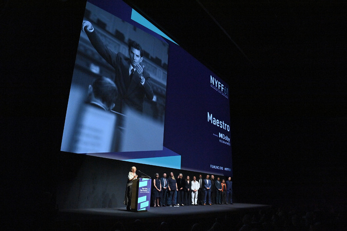 Jamie Bernstein (L) speaks on stage during Maestro New York Film Festival Premiere Photo