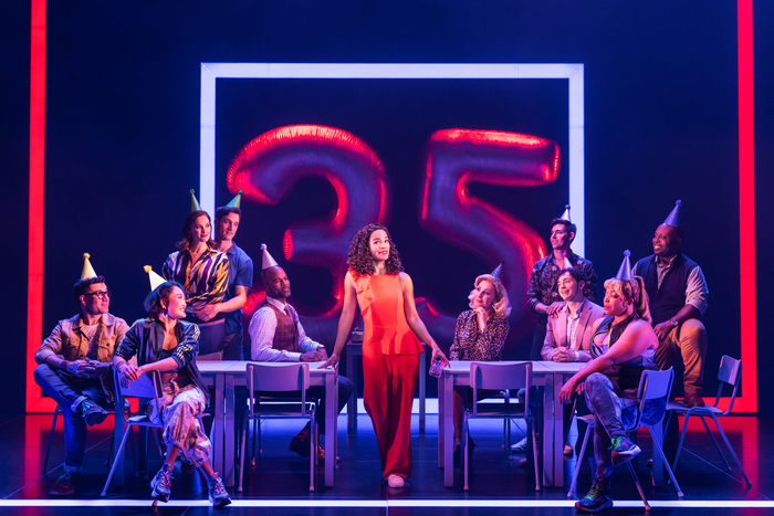Britney Coleman as Bobbie (center) and the North American Tour of COMPANY Photo