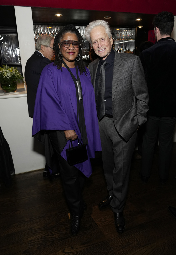 NEW YORK, NEW YORK - NOVEMBER 06: Lynn Nottage and Michael Douglas attend the Eugene  Photo