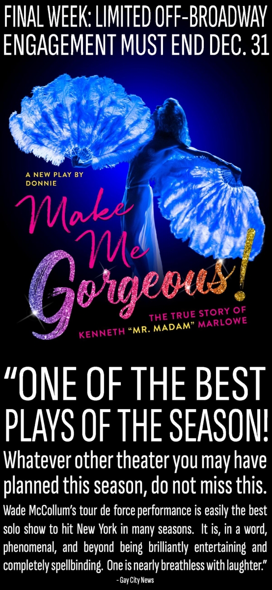 Final Week to See MAKE ME GORGEOUS! New York Premiere at Playhouse 46 At St. Luke's  Image