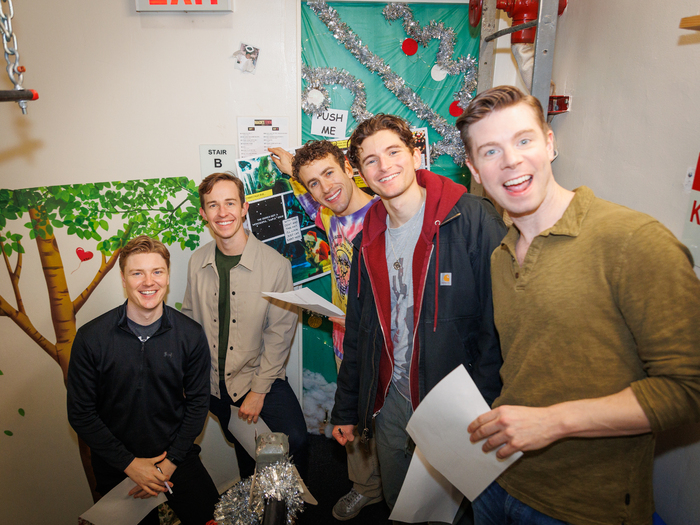 Photos: The Comedian Harmonists of HARMONY Judge HADESTOWN Holiday Dressing Room Door Contest Image