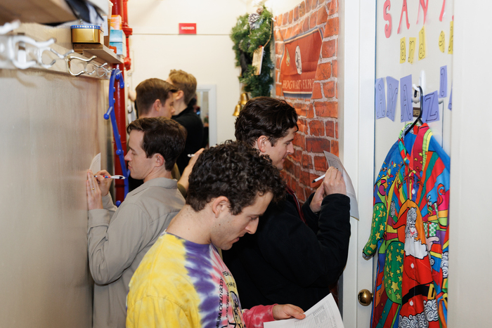 Photos: The Comedian Harmonists of HARMONY Judge HADESTOWN Holiday Dressing Room Door Contest Image