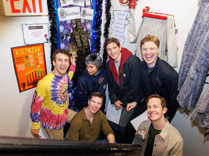 Photos: The Comedian Harmonists of HARMONY Judge HADESTOWN Holiday Dressing Room Door Contest Image