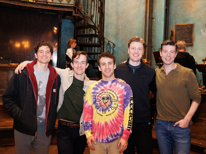 Photos: The Comedian Harmonists of HARMONY Judge HADESTOWN Holiday Dressing Room Door Contest Image