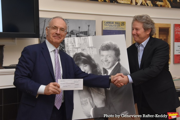 David Lawrence presents Clive Gillinson with and endowment gift from The Lawrence Fam Photo