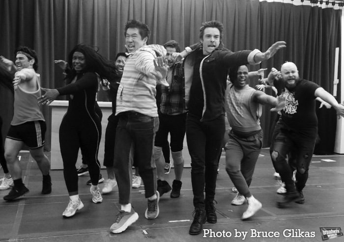Raymond J. Lee, Corey Cott and the cast of "The Heart of Rock and Roll" Photo
