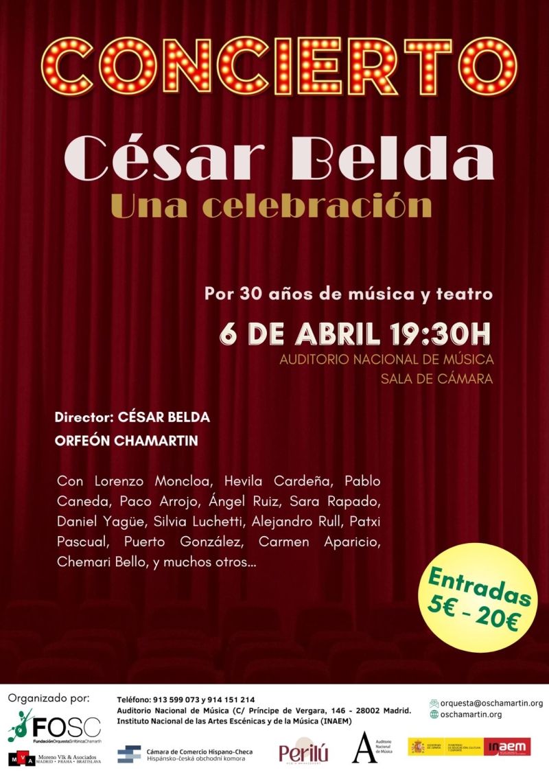 El Auditorio Nacional acogerá un concierto homenaje a la carrera de César Belda 