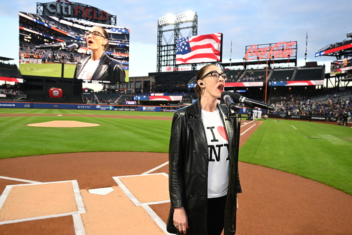 Photos: Grant Gustin Throws First Pitch at Mets vs. Tigers Game Image