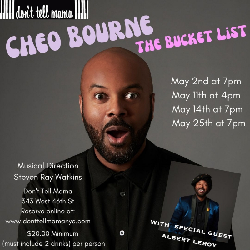 Cheo Bourne Returns To Don't Tell Mama In Brand New Show THE BUCKET LIST! Image