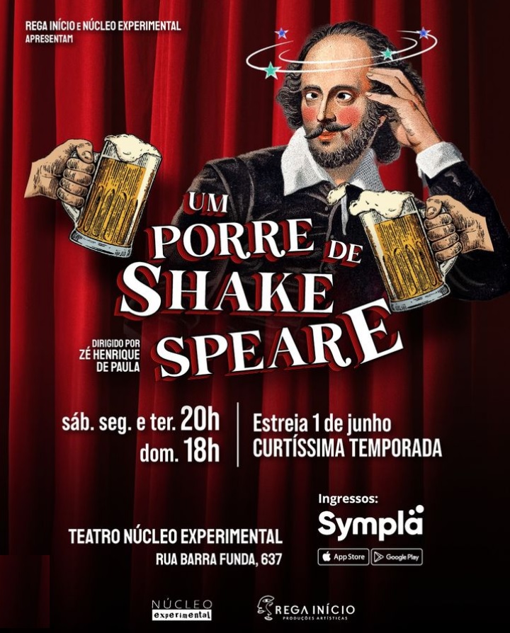 Huge Success in London and in the USA, DRUNK SHAKESPEARE (Um Porre de Shakespeare) Opens in Brazil  Image