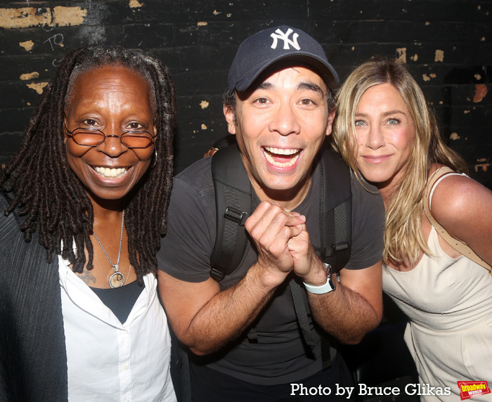 Whoopi Goldberg, Conrad Ricamora and Jennifer Aniston  Photo