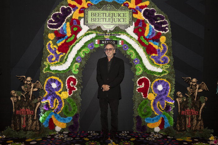 Director Tim Burton attends the Photo Call for Warner Bros. Pictures' BEETLEJUICE BEE Photo