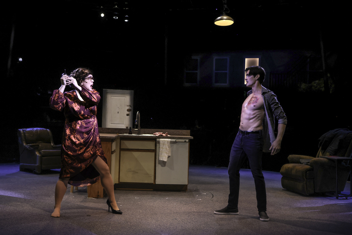 Kyle Nicholas Anderson (Dorothy Michaels) and Luke Hamilton (Max Van Horn) in TOOTSIE Photo