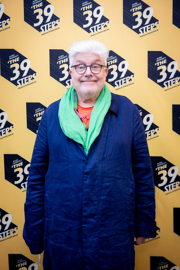 Patrick Barlow arrives at The 39 Steps press night at the Trafalgar Theatre, London.  Photo