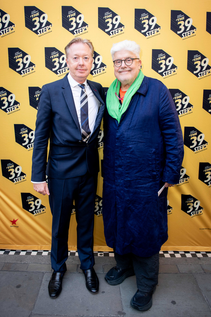 Edward Snape and Patrick Barlow arrive at The 39 Steps press night at the Trafalgar T Photo