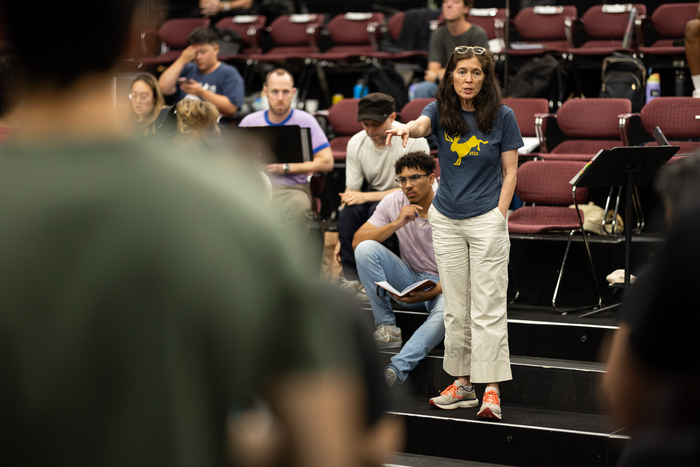 Director Diane Paulus and members of the company Photo