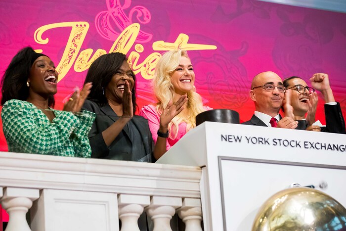 Khailah Johnson, Jeannette Bayardelle, Betsy Wolfe, NYSE representative, Matt Raffy Photo