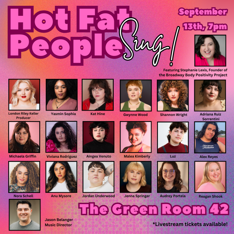 HOT FAT PEOPLE SING to Play The Green Room 42 Next Week  Image