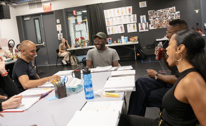 Director Saheem Ali, Playwright James Ijames, Mamoudou Athie, and Susan Kelechi Watso Photo