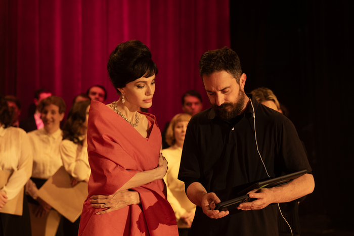 Angelina Jolie and Director Pablo Larraín Photo