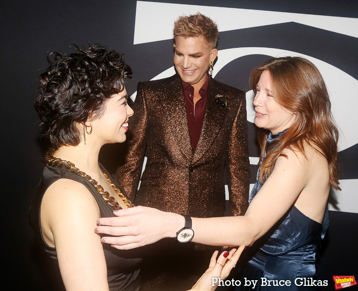 Auliʻi Cravalho, Adam Lambert and Director Rebecca Frecknall Photo