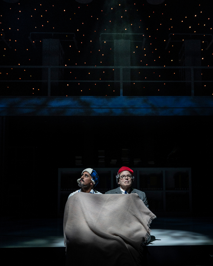 Nehal Joshi and Matthew Broderick in Babbitt at Shakespeare Theatre Company Photo