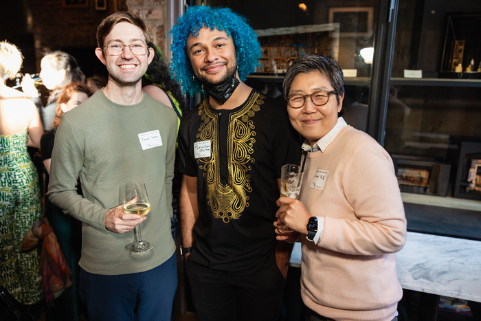 Frank Swann of Hudson Scenic (party sponsor), Dee Eti Williams (recipient), Sun Hee K Photo