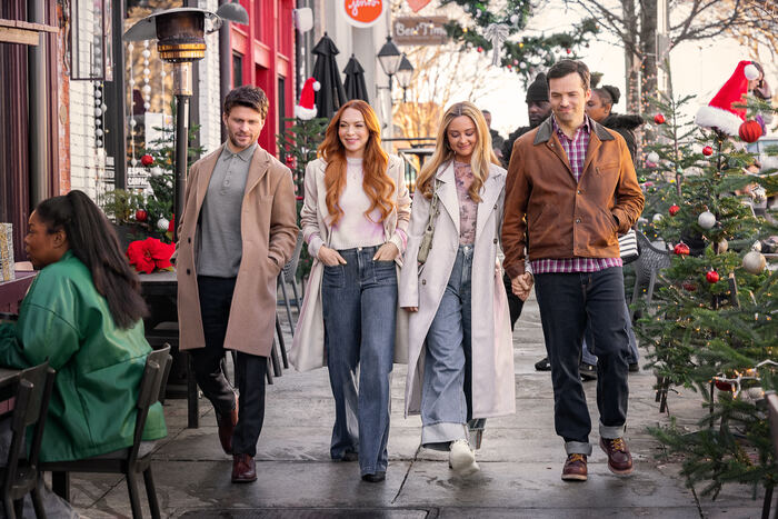 Jon Rudnitsky, Lindsay Lohan, Katie Baker, and Ian Harding Photo