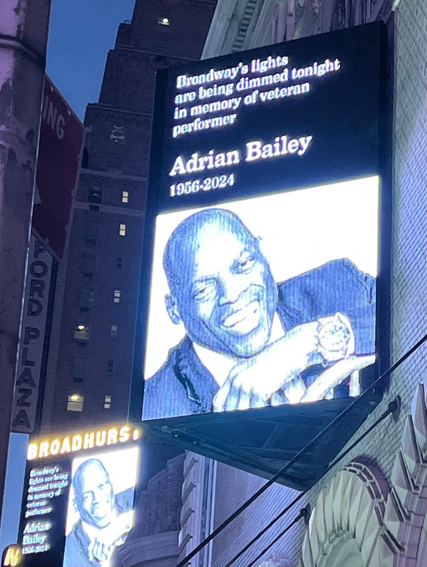 Photos: Broadway and Off-Broadway Dim Their Lights In Memory of Adrian Bailey  Image