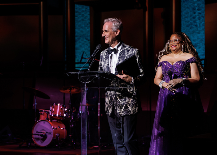 Natalie Douglas presents an award to Mark Nadler. Photo credit: Conor Weiss Photo