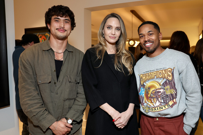 Charles Melton, Angelina Jolie and Kelvin Harrison Jr.  Photo