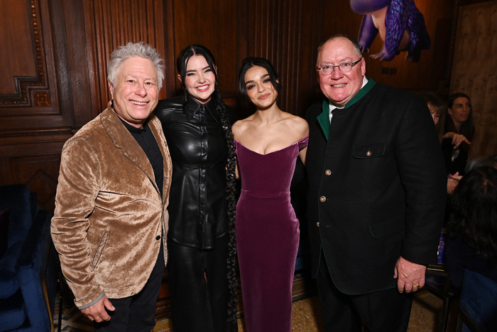 Alan Menken, Lauren Spencer Smith, Rachel Zegler, and John Lasseter Photo