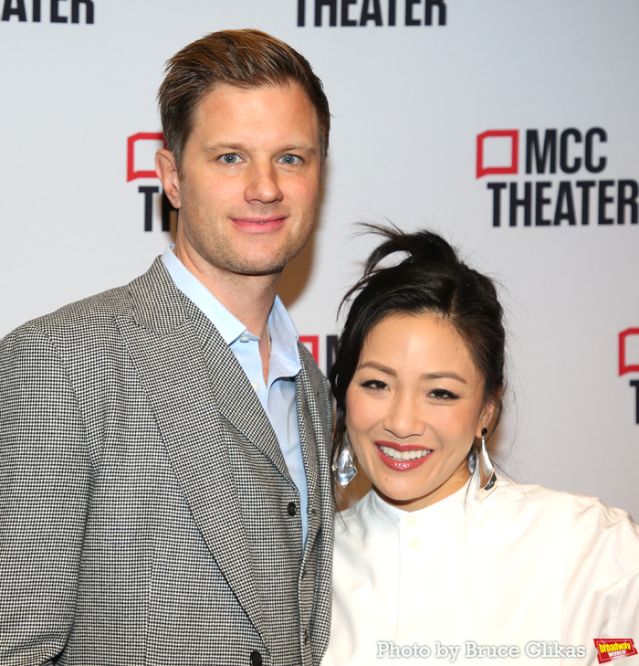 NEW YORK, NEW YORK - NOVEMBER 18: Michael Oberholtzer and Constance Wu pose at the op Photo