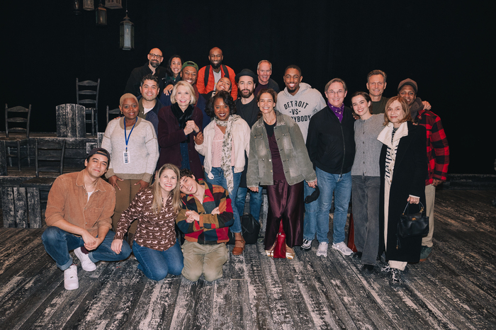 Isabelle Huppert, Tony Goodwin, and the cast of Our Town  Photo