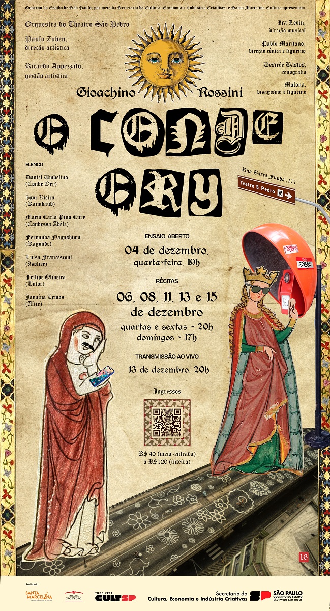 Rossini's COUNT ORY Will be Performed for the First Time in Brazil, Closing the 2024 Opera Season at Theatro São Pedro  Image