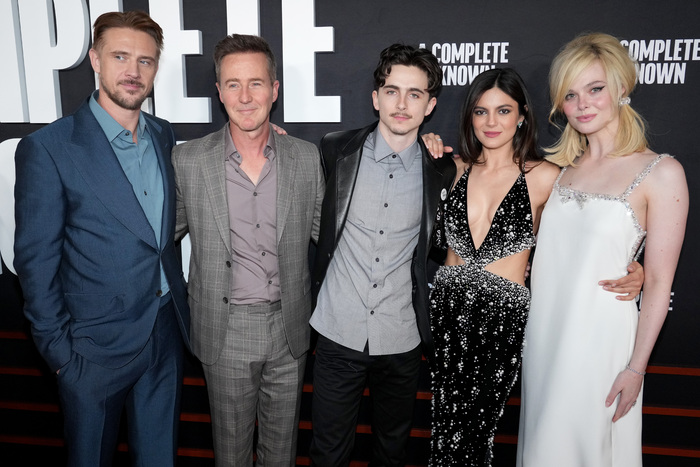 Boyd Holbrook, Edward Norton, Timothée Chalamet, Monica Barbaro and Elle Fanning Photo