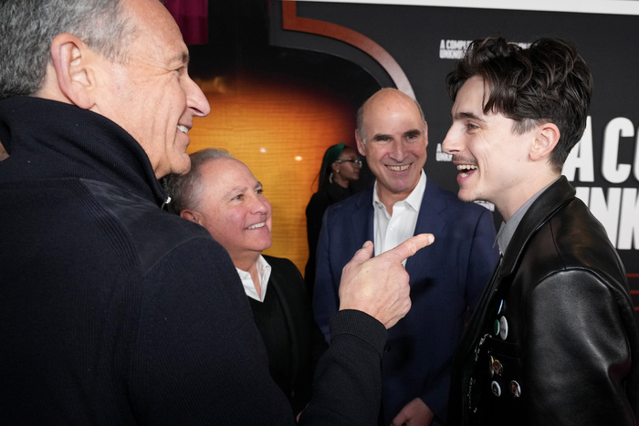 Bob Iger, Alan Bergman, Matthew Greenfield and Timothée Chalamet Photo