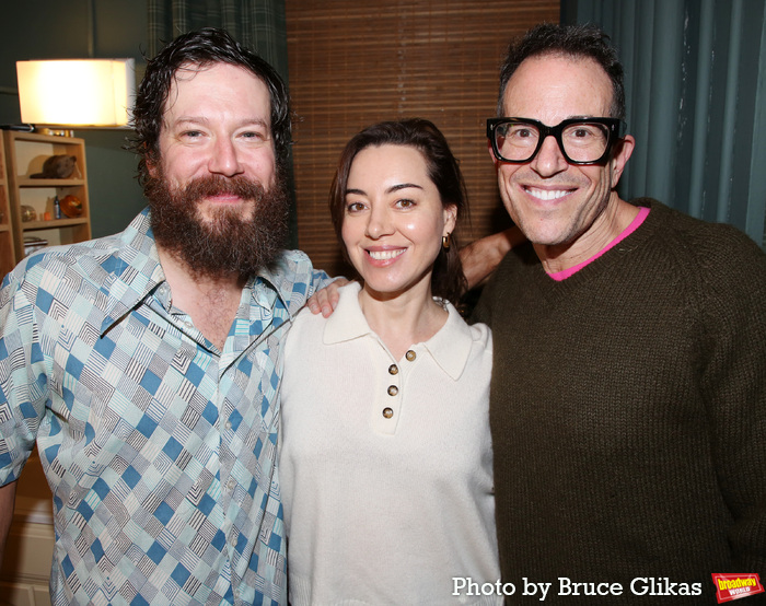 John Gallagher Jr., Aubrey Plaza and Director Michael Mayer  Photo