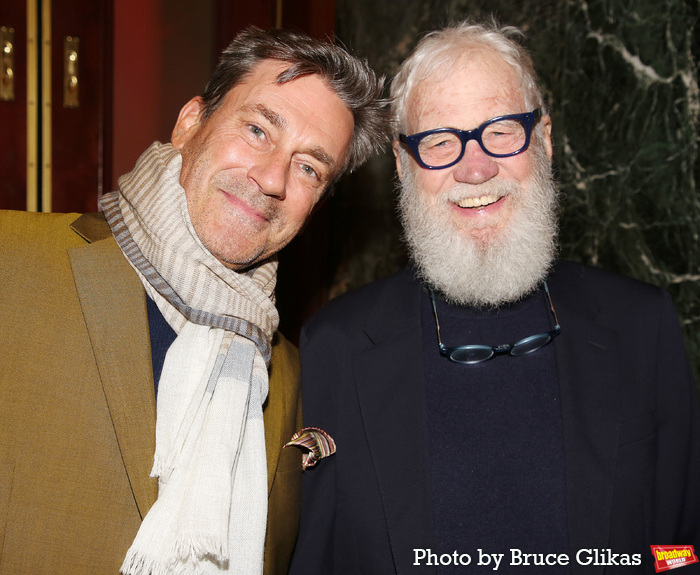 Jon Hamm and David Letterman  Photo