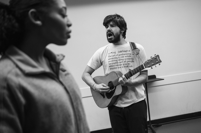 Photos: Hailey Kilgore, Carlos Valdes, and Tom Hewitt in HADESTOWN Rehearsals Image