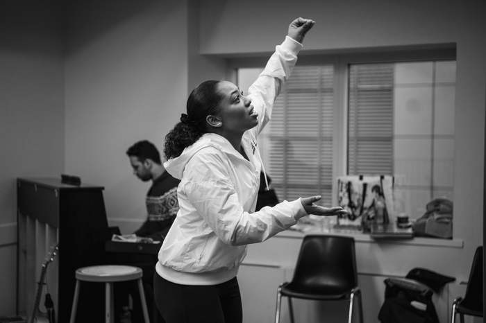 Photos: Hailey Kilgore, Carlos Valdes, and Tom Hewitt in HADESTOWN Rehearsals Image
