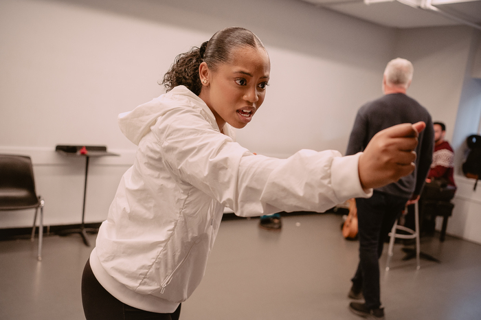 Photos: Hailey Kilgore, Carlos Valdes, and Tom Hewitt in HADESTOWN Rehearsals Image