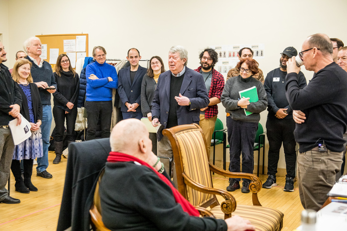 Andre Bishop with the cast, crew, and staff  Photo