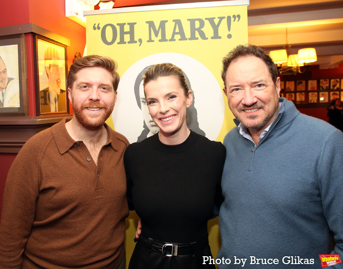 Producer Lucas McMahon, Betty Gilpin and Producer Kevin McCollum Photo