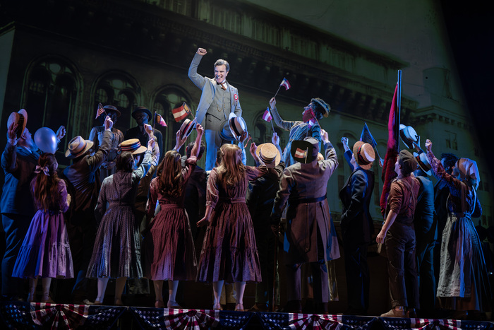 Chris Shyer (center) and company in the National Tour of PARADE Photo