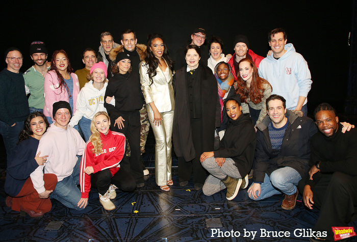 Isabella Rossellini poses with Michelle Williams & The Company backstage at 